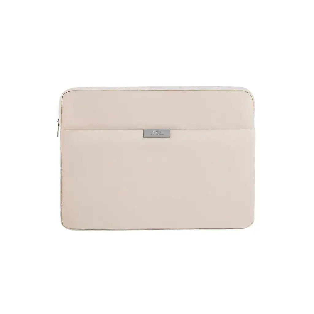 Beżowe etui na laptopa, minimalistyczny pokrowiec ochronny na biurko i home office