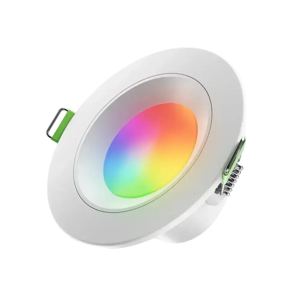Kolorowa LED lampa wpuszczana do sufitu z RGB, idealna do home office i desk setupu