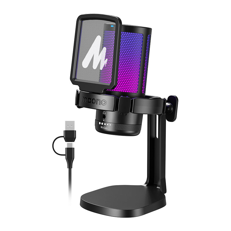 MAONO - DGM20 GamerWave Condenser USB Gaming RGB Microphone