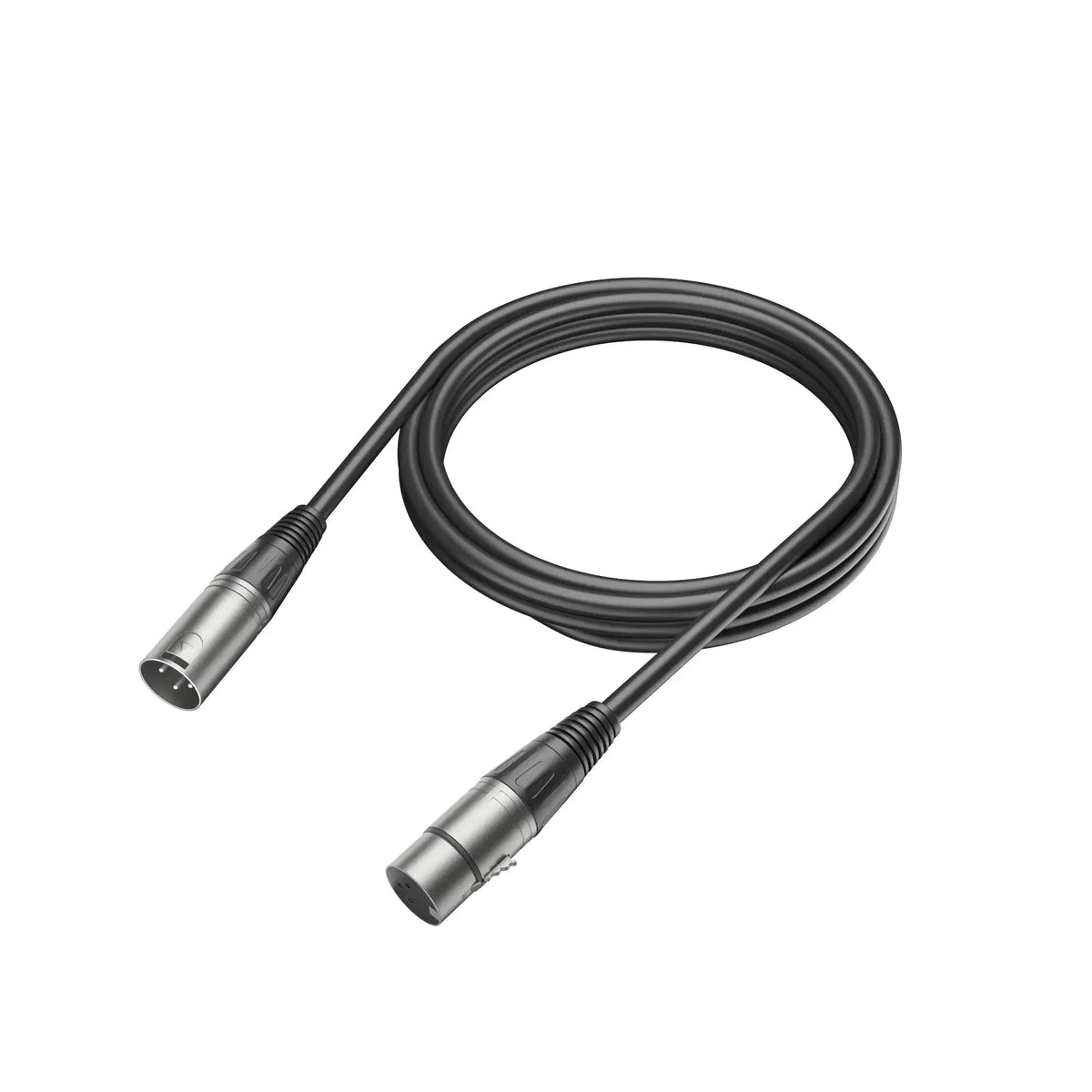 Czarny kabel XLR do mikrofonu lub sprzętu audio, idealny do Home Office i desk setupu