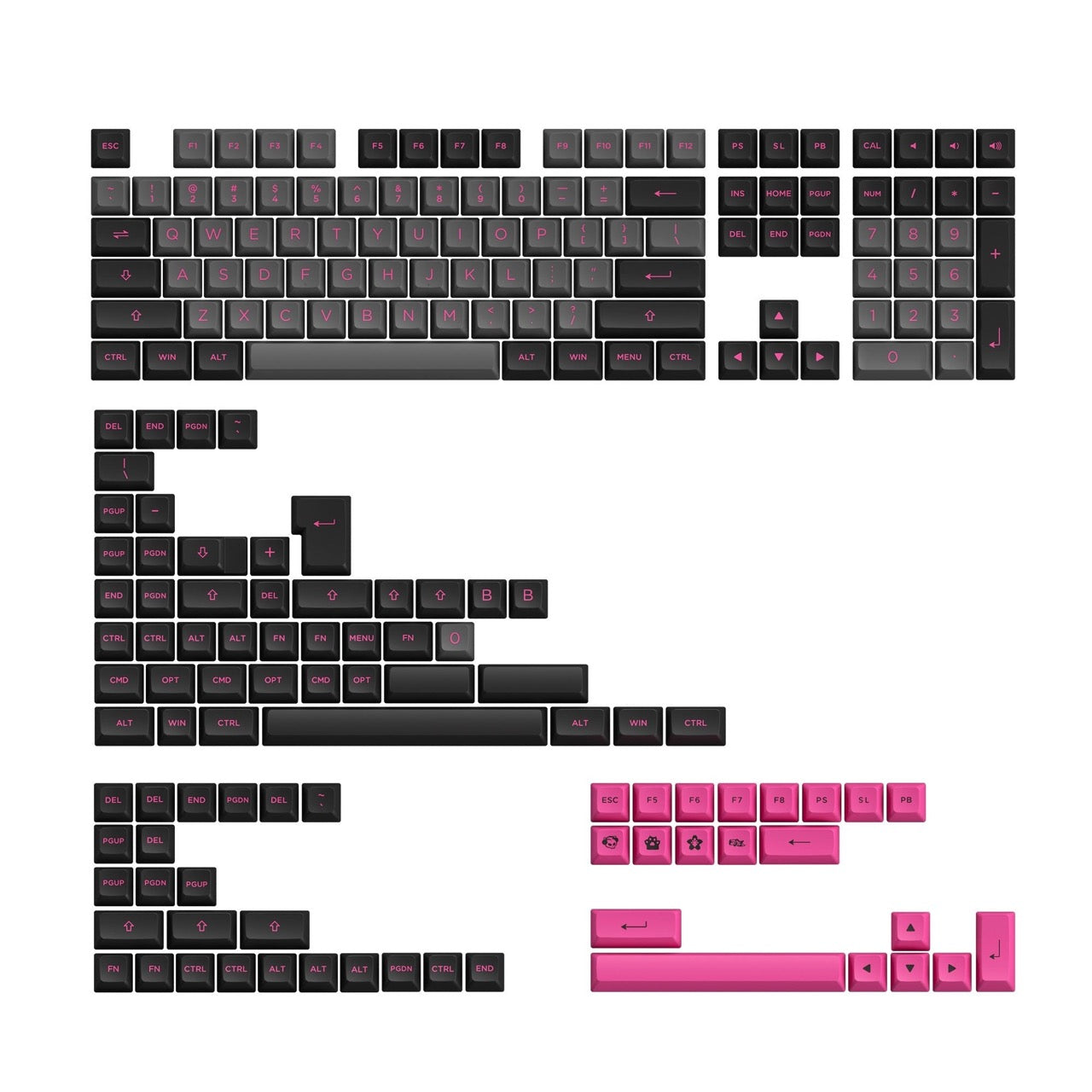 Akko - Black & Rose Keycap Set (197-Key)