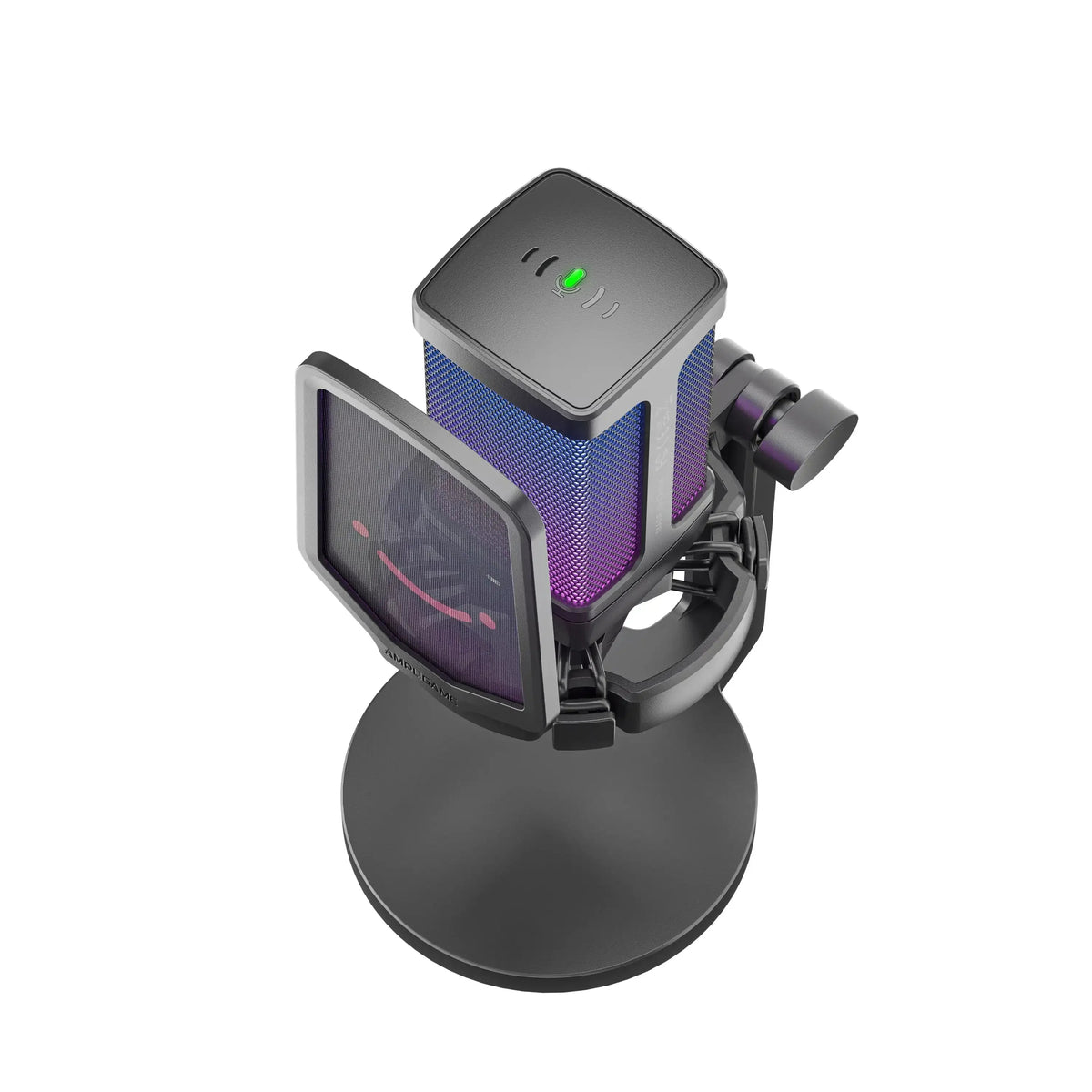 Mikrofon USB z podświetleniem RGB i filtrem pop, idealny do streamingu i pracy w Home Office