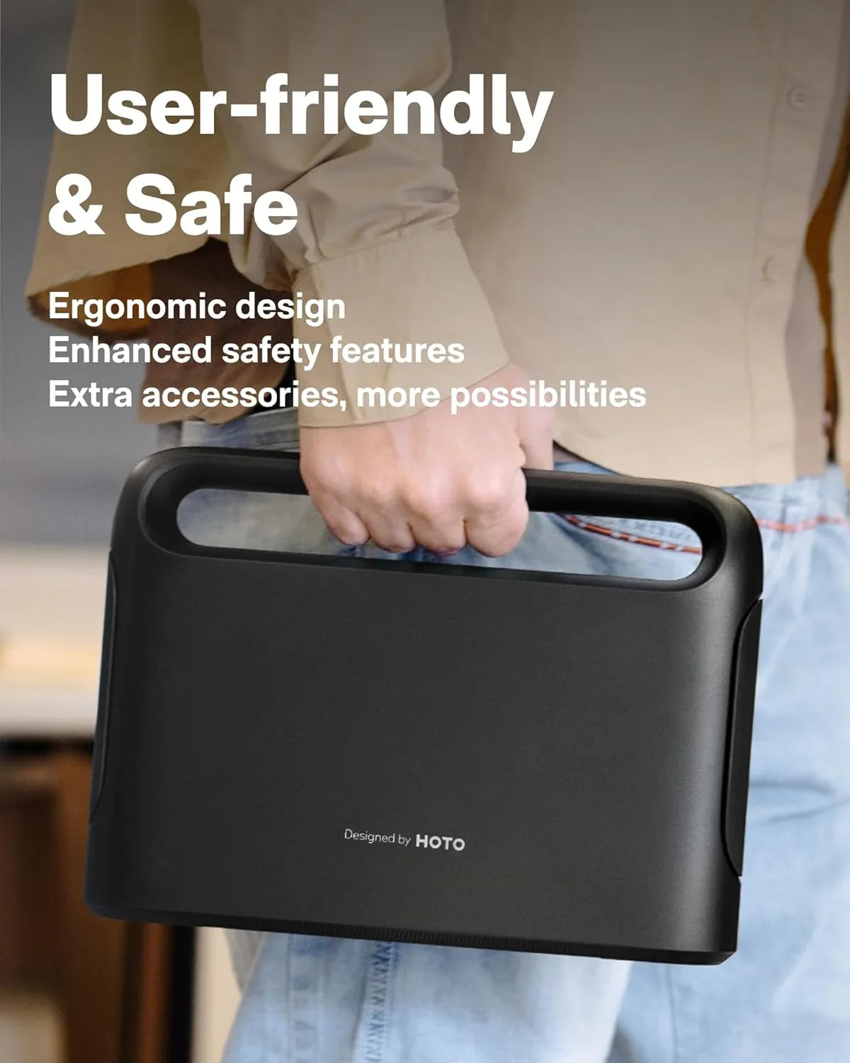 Czarny ergonomiczny stojak do laptopa z uchwytem, idealny do home office i biura