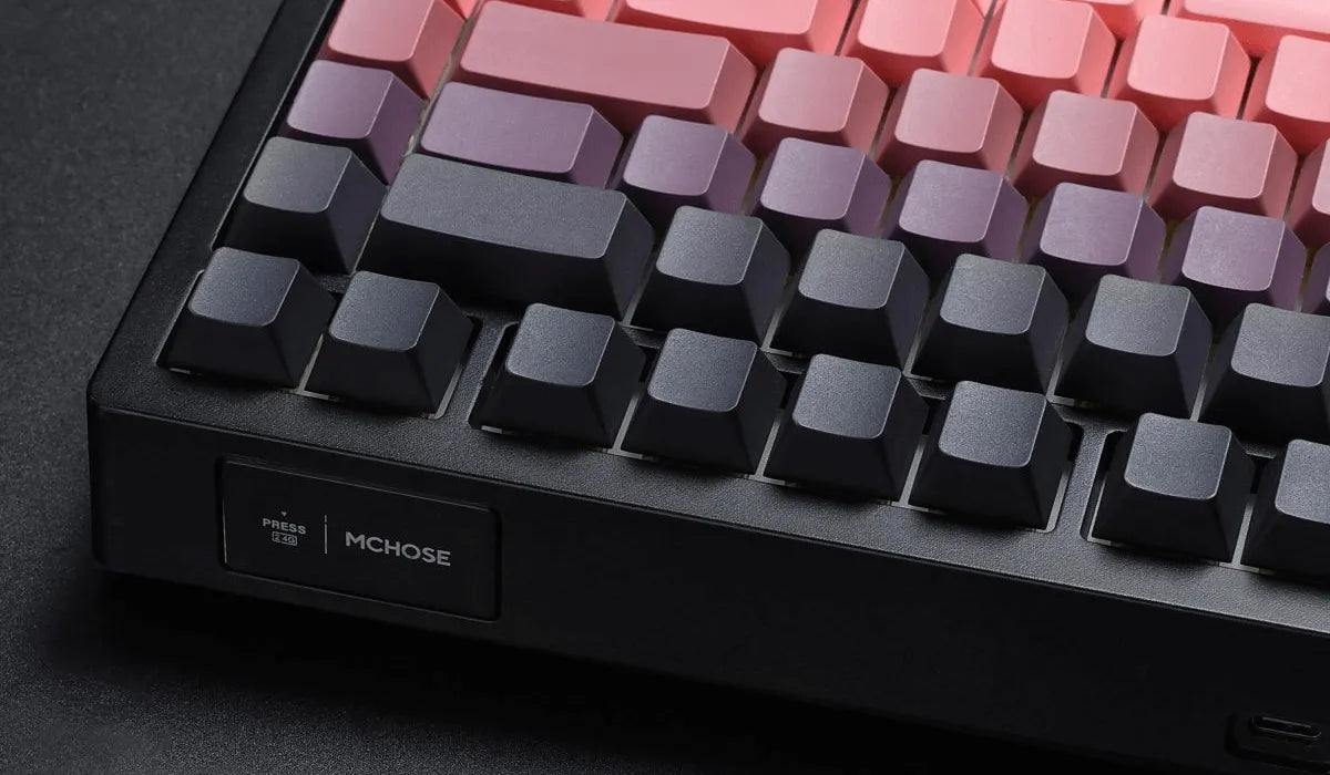 MCHOSE - Wireless Mechanical Keyboard G75 Pro Tri-Mode Black Pink