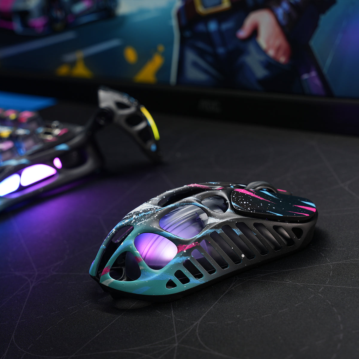 GravaStar - Mercury X Pro Special Edition Neon Graffiti Wireless Gaming Mouse