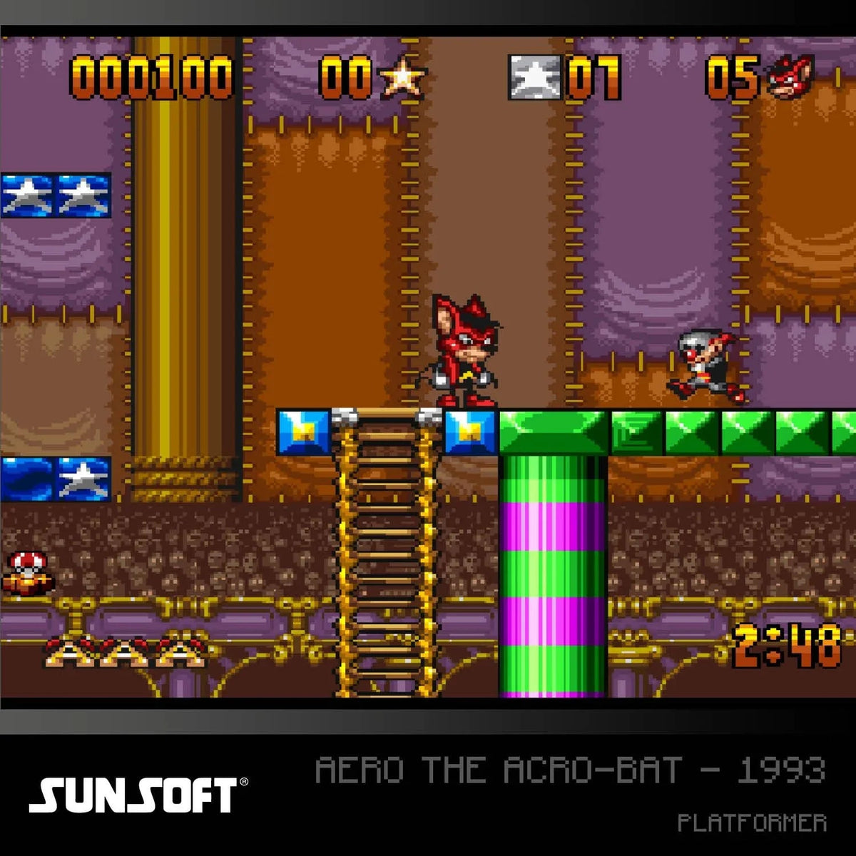 Aero the Acro-Bat – klasyczna gra platformowa z 1993, pixel art, akcja, przygoda