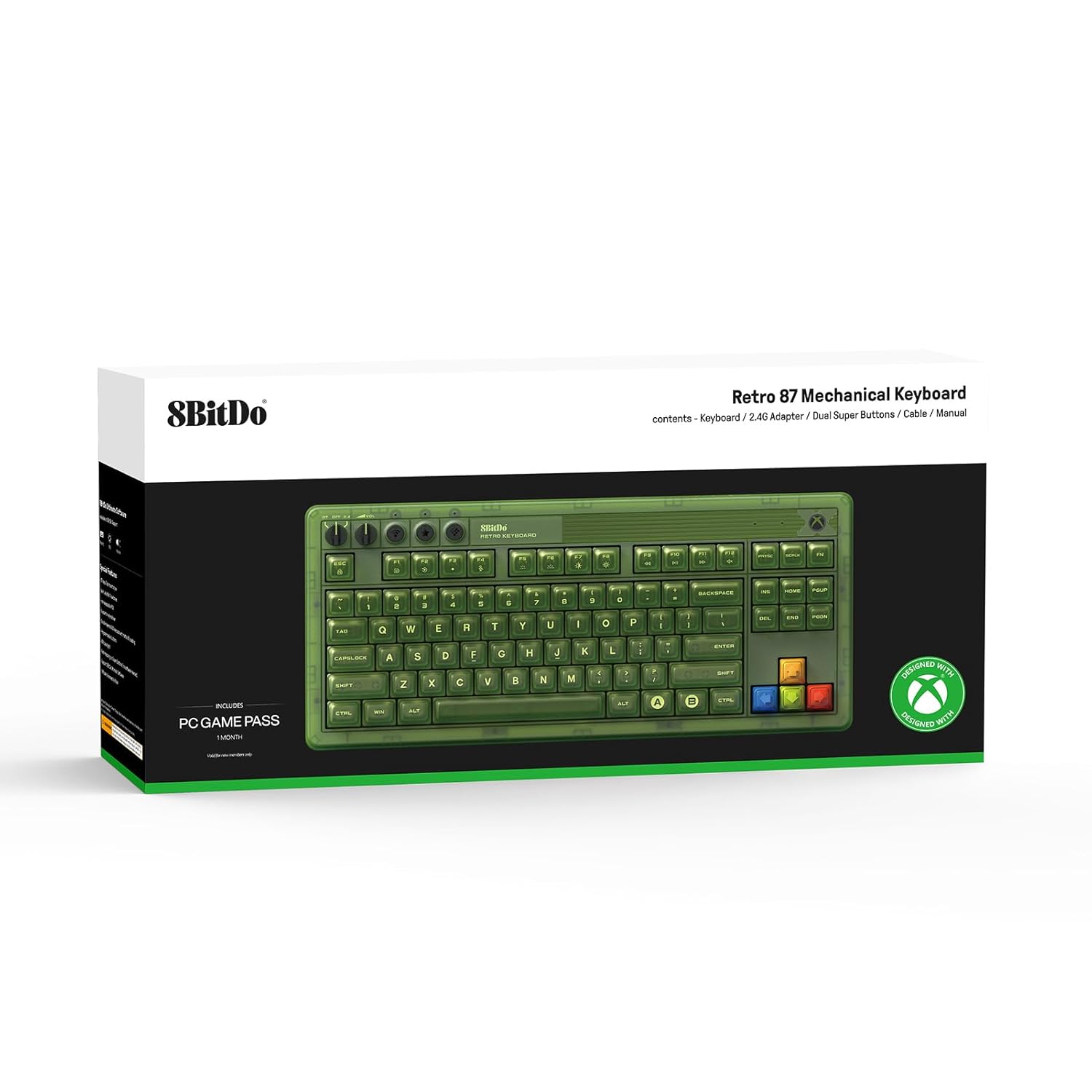 8BitDo - Retro 87 Mechanical Keyboard - Xbox Edition