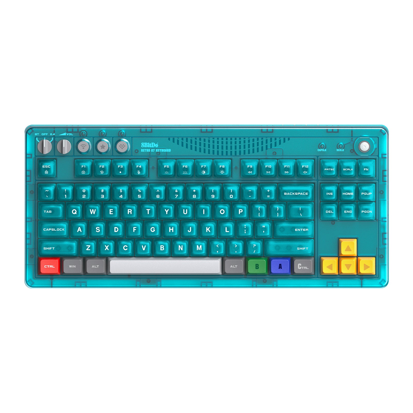 8BitDo - Retro 87 Mechanical Keyboard - Clear Blue
