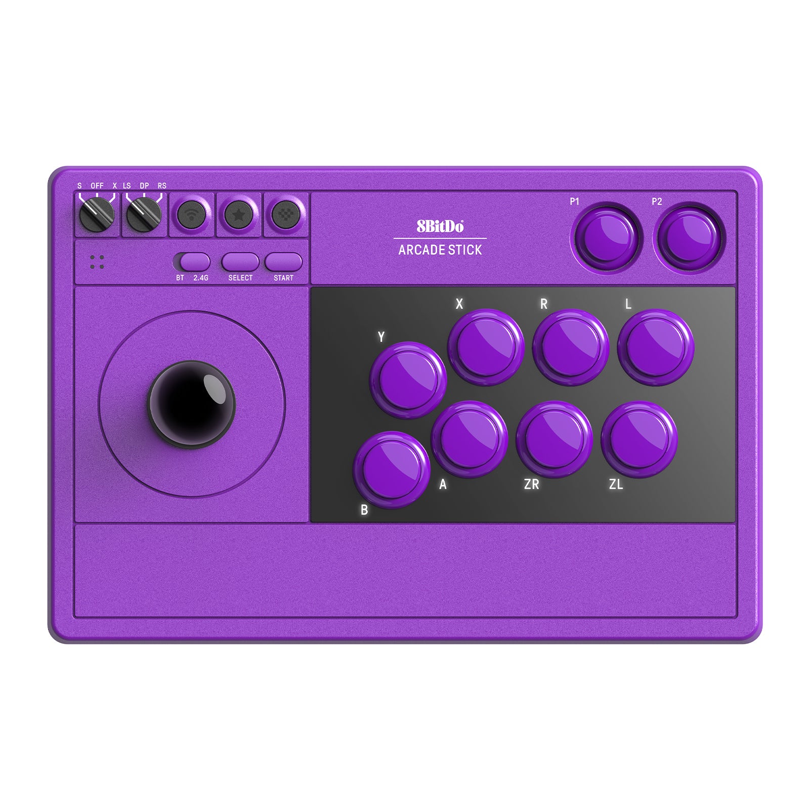 8BitDo - Arcade Stick 2.4G PC & Nintendo Switch - Purple