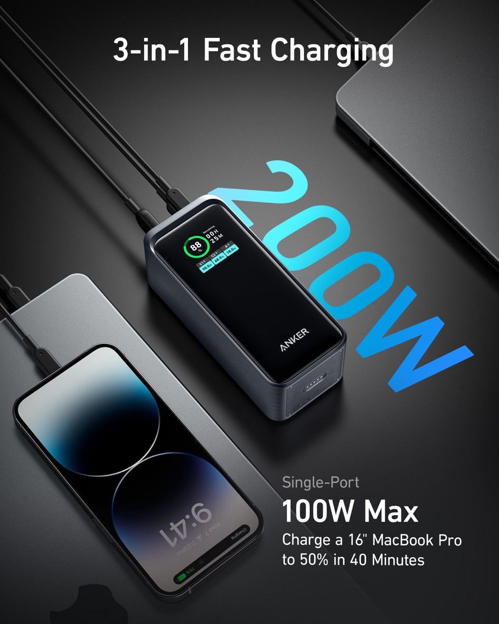Anker - Prime 20,000mAh Power Bank (200W)
