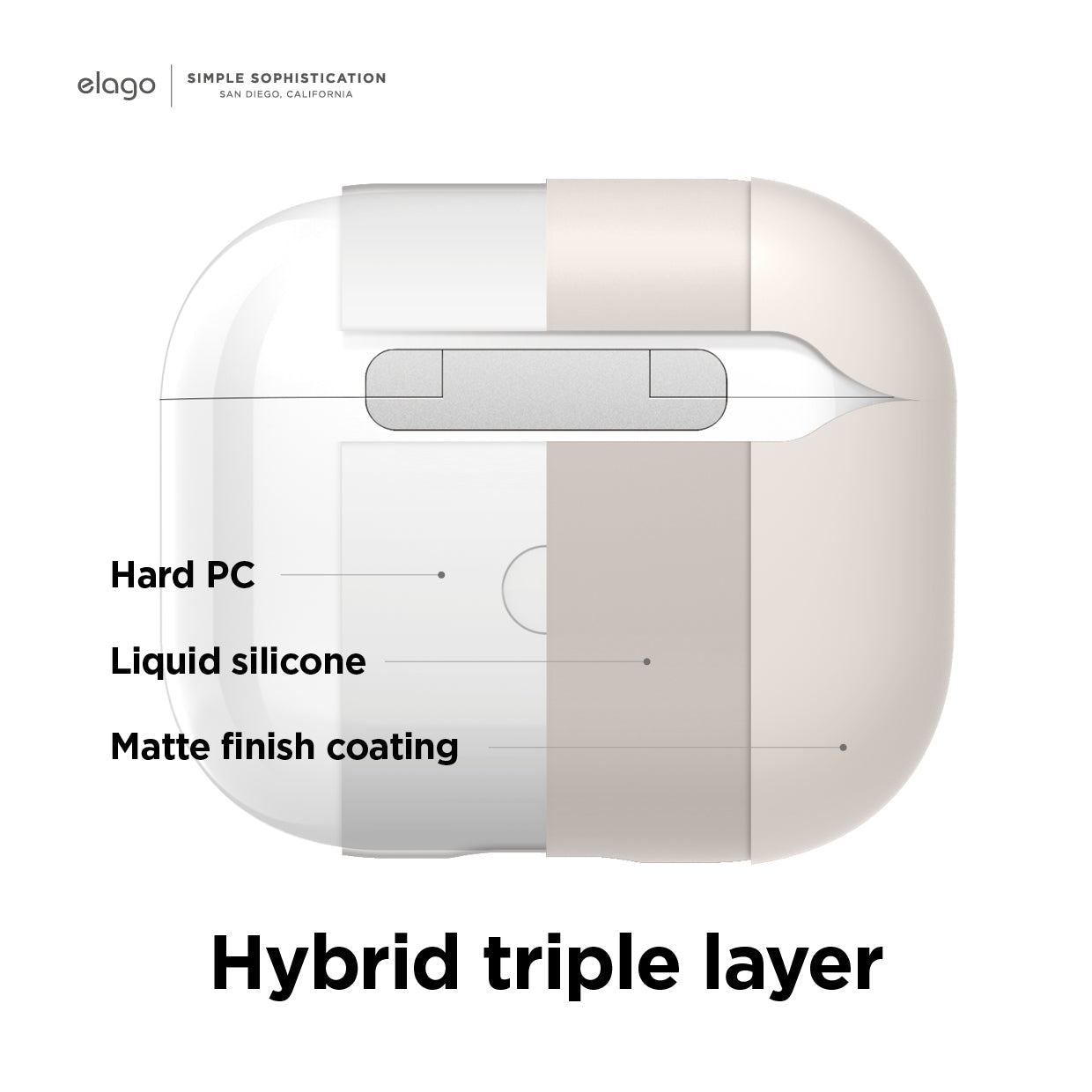 Elago - Liquid Hybrid Case with Keychain for AirPods 3