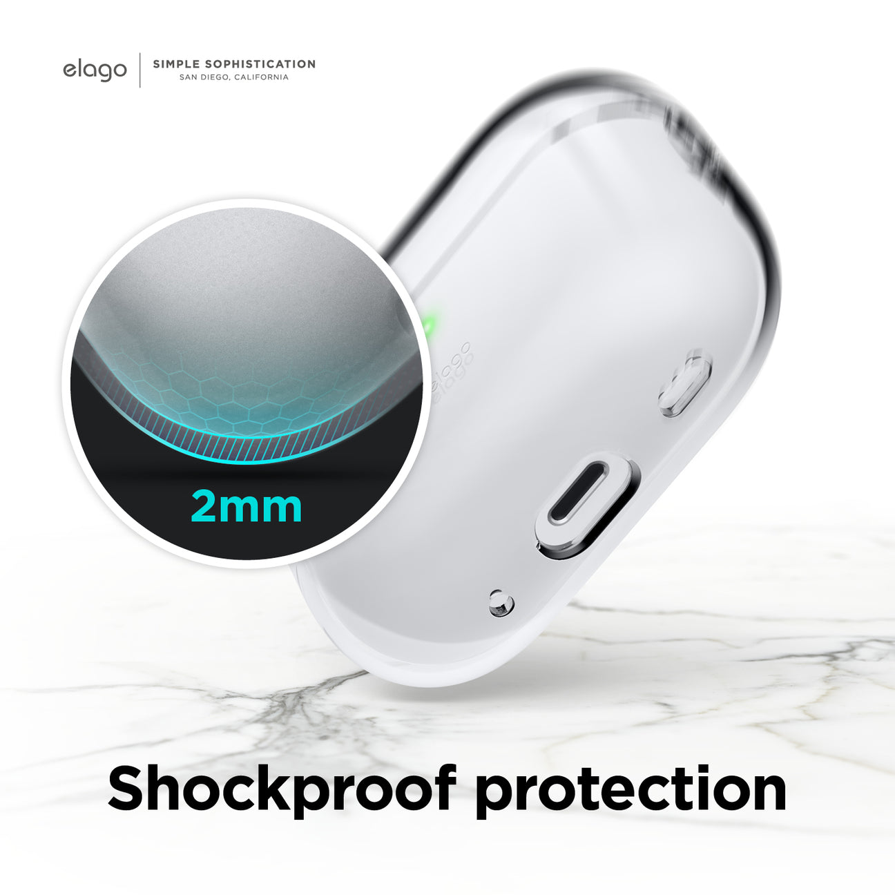 Elago - Clear Case with Nylon Lanyard for AirPods Pro 2