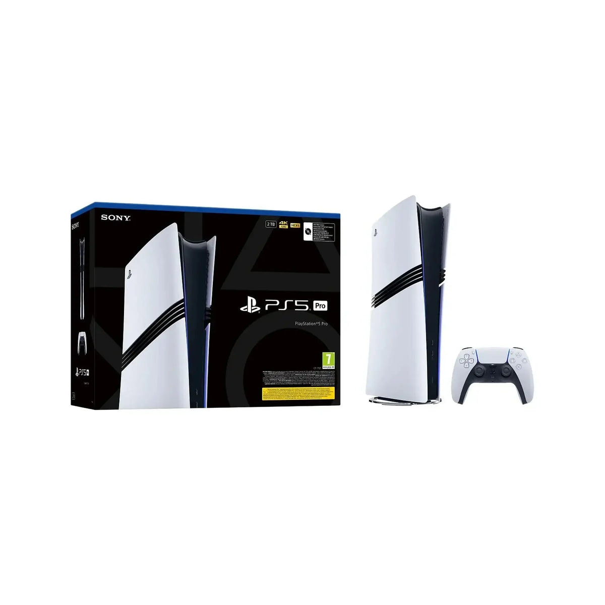 PlayStation 5 Pro z kontrolerem DualSense i pudełkiem, konsola do gier wideo z 2TB pamięci i obsługą 4K HDR