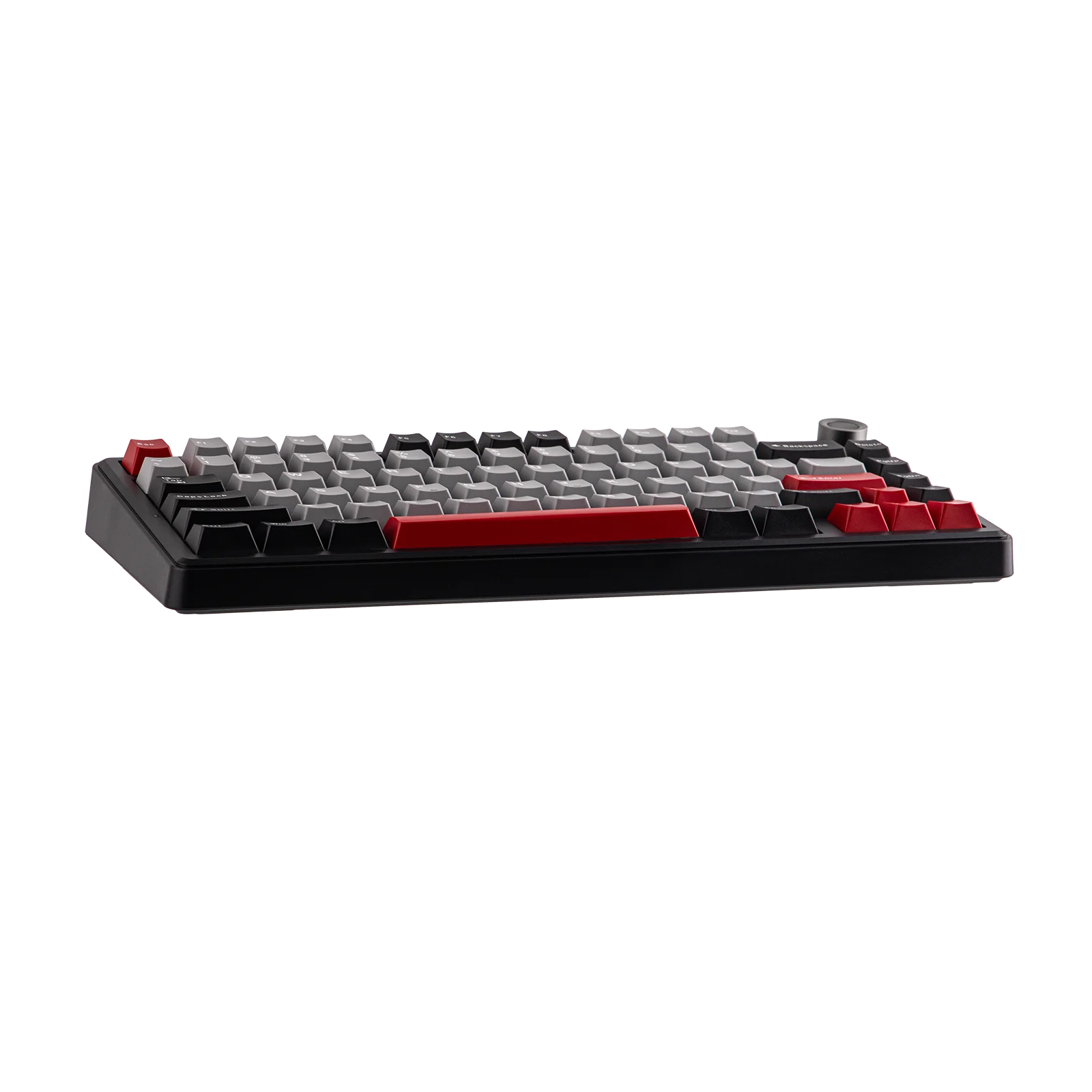 AULA - F75 MAX - Gasket-Mounted Hot-Swappable Tri-Mode Mechanical Keyboard with TFT Screen - Black + Red