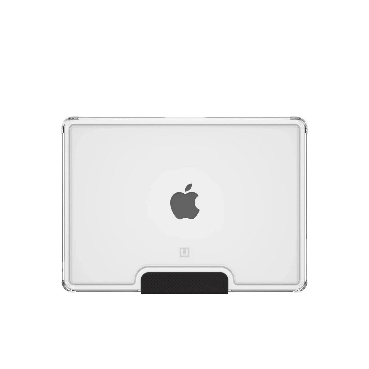 Przezroczyste etui na iPad z czarną podstawą, idealne do home office i desk setupu