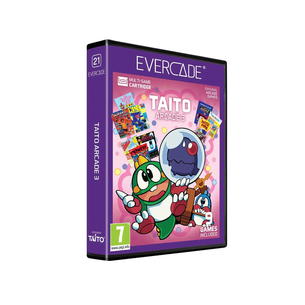 Taito Arcade 3 – konsolowa gra z 9 klasycznymi grami, wersja Evercade, PEGI 7