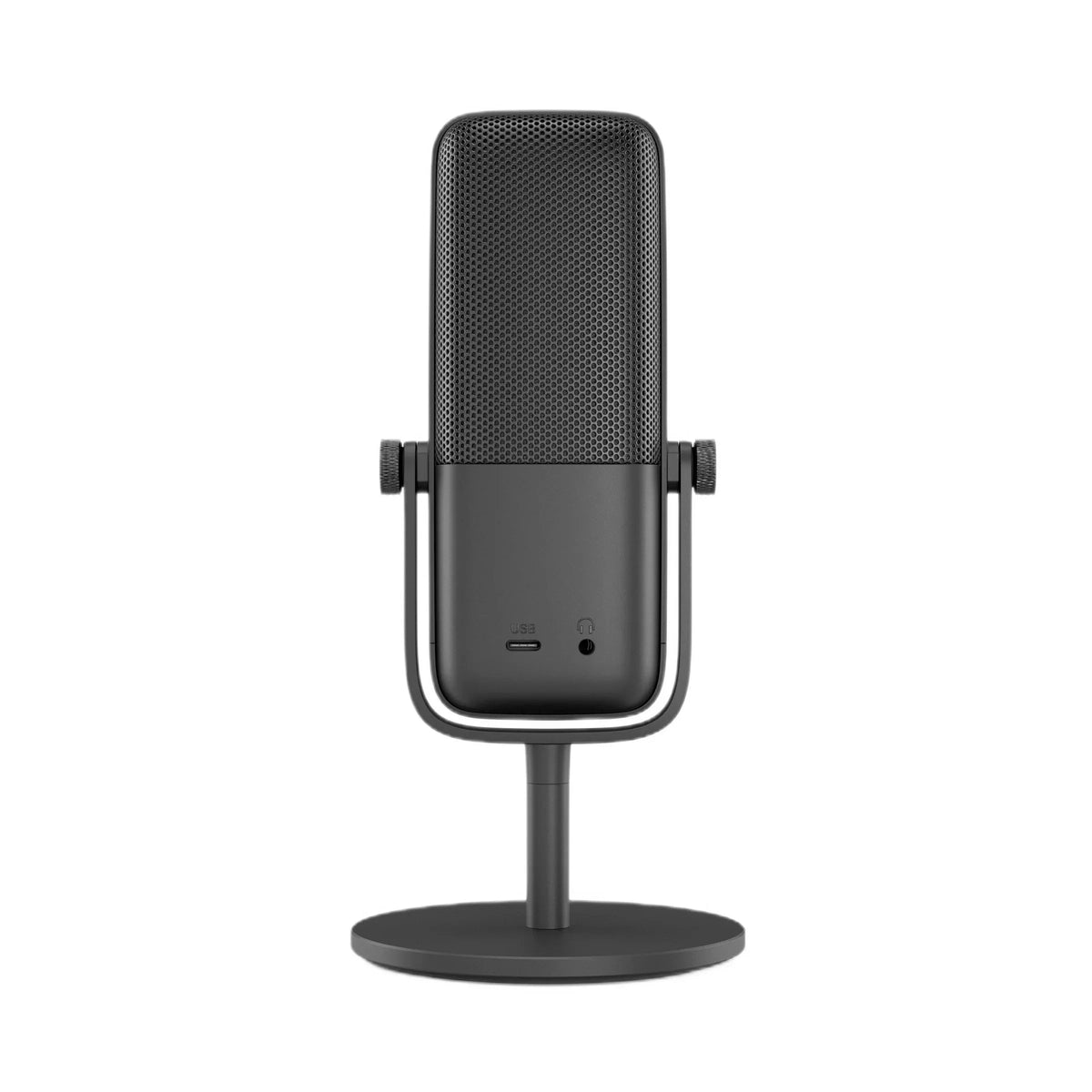 Czarny mikrofon USB z stojakiem do Home Office i streamingu, idealny do biurka