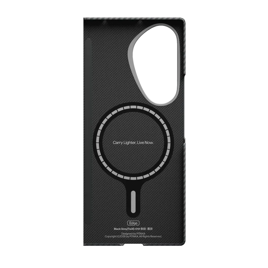 PITAKA - Classic 600D Black/Grey (Twill) Edge Case for Galaxy Z Fold8 Ultra