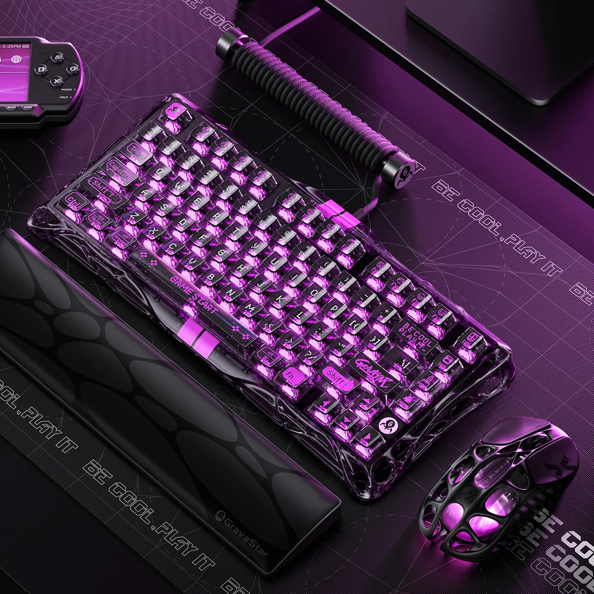 GravaStar - Mercury V75 Lite Transparent Black - Wired Magnetic Keyboard