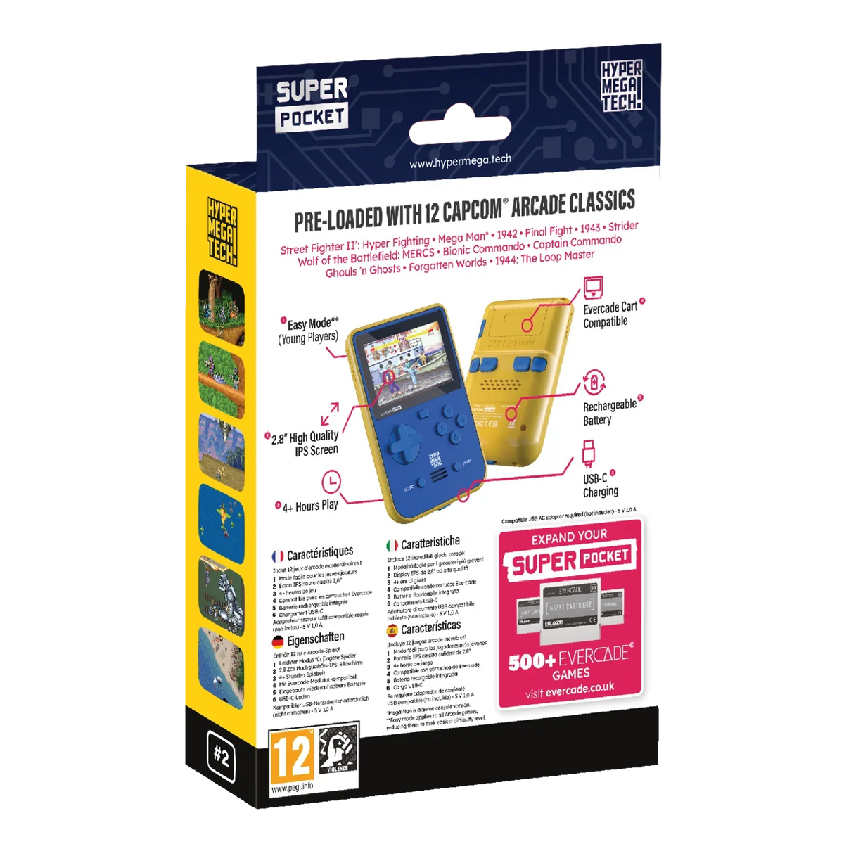 Super Pocket – konsola przenośna z 12 klasycznymi grami Capcom, ekranem IPS, ładowaniem USB-C i baterią na 4+ godziny