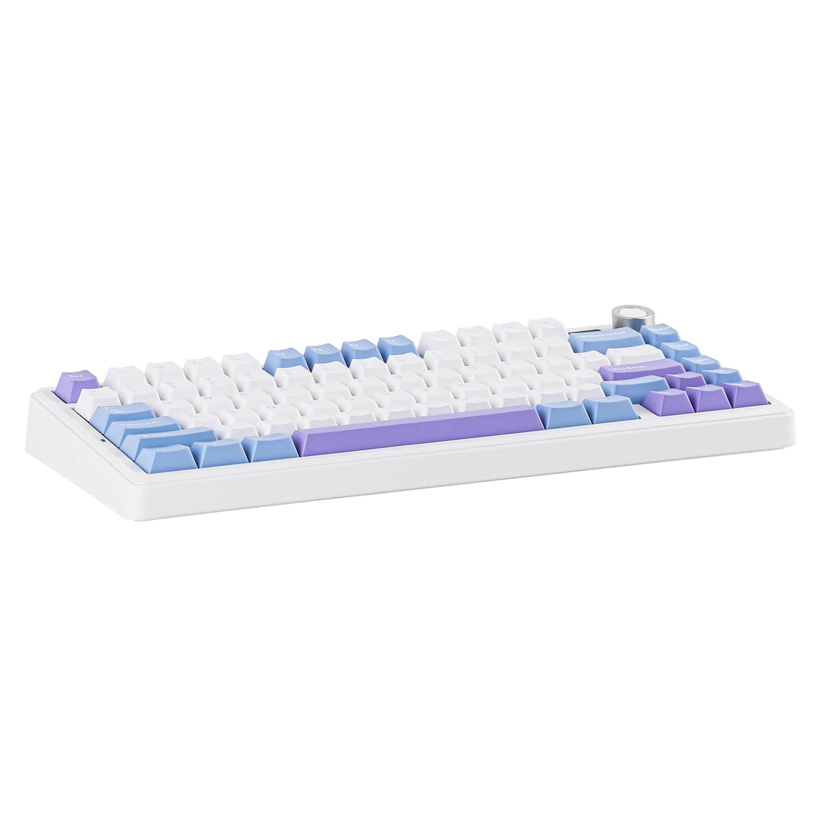 AULA - F75 MAX - Gasket-Mounted Hot-Swappable Tri-Mode Mechanical Keyboard with TFT Screen - White + Blue