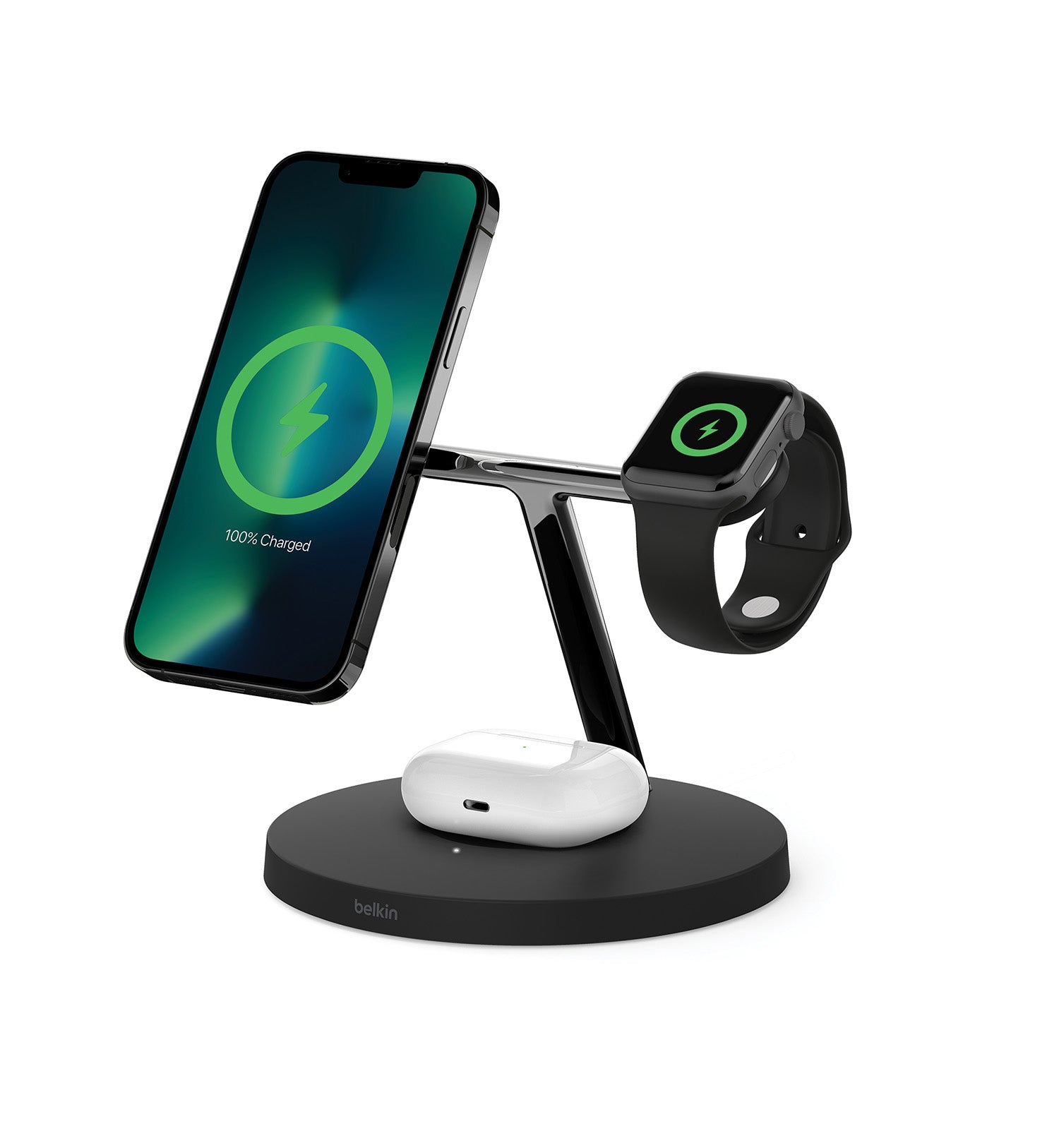 Belkin - BoostCharge Pro 3-in-1 Wireless Charger with Official MagSafe Charging 15W