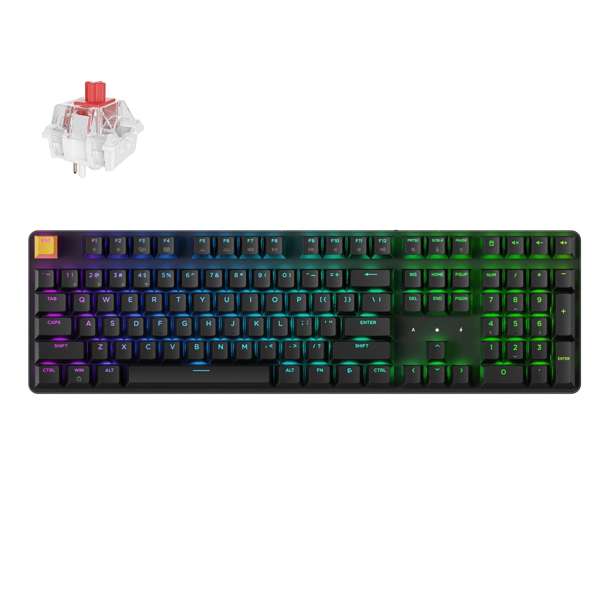 Keychron J5 QMK Wireless Custom Mechanical Keyboard RGB Backlight Black Keychron Super Red
