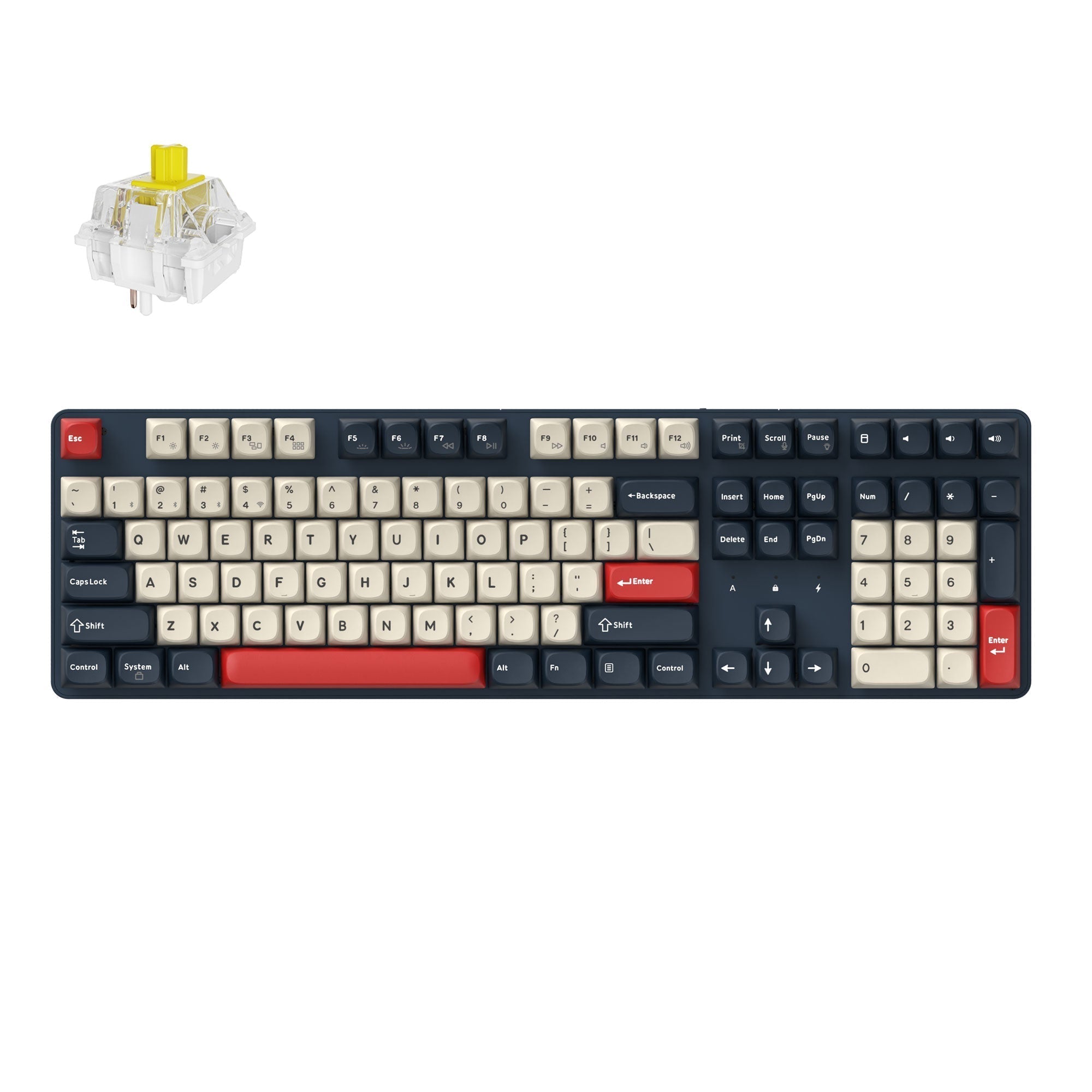 Keychron J5 QMK Wireless Custom Mechanical Keyboard RGB Backlight Dark Blue Keychron Super Banana