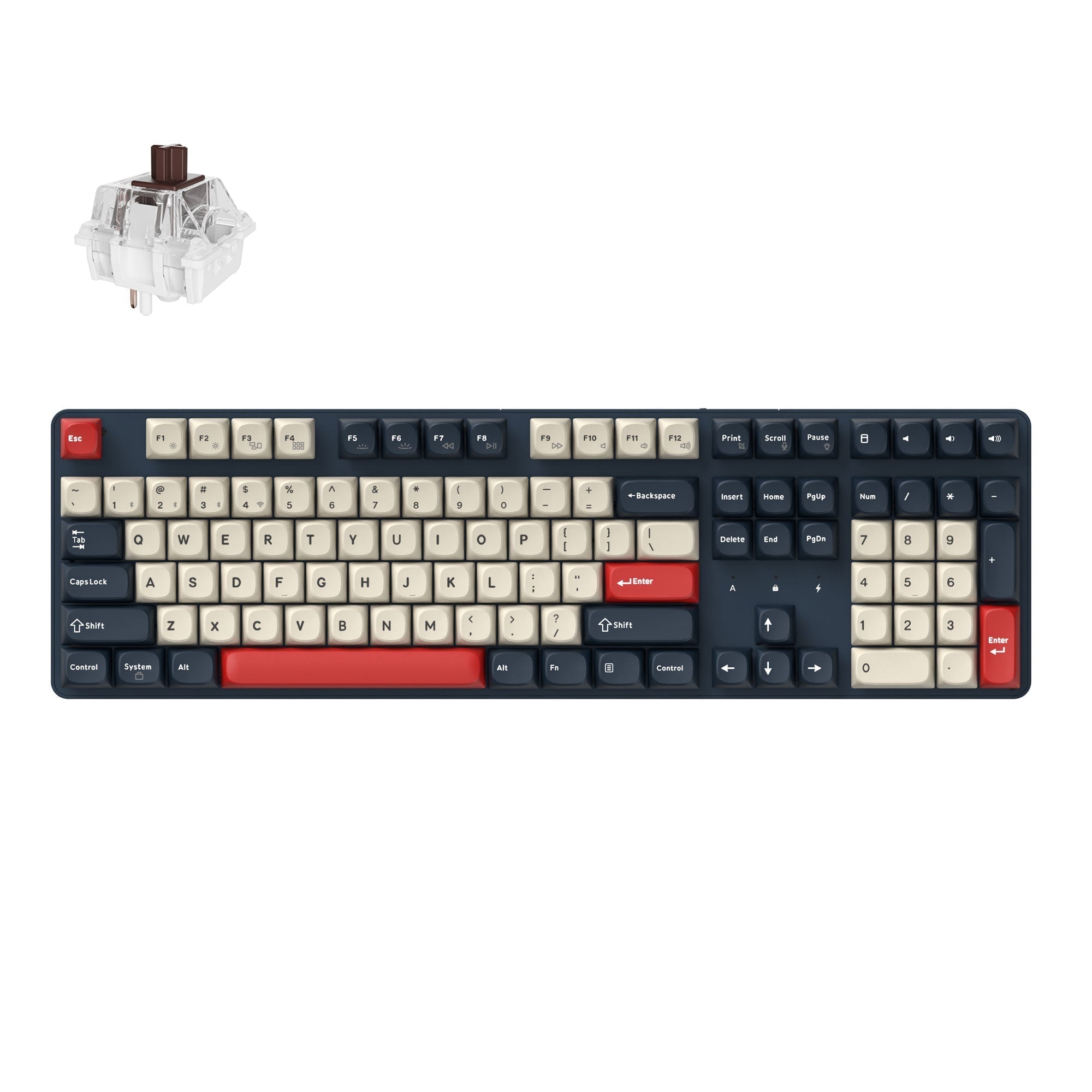 Keychron J5 QMK Wireless Custom Mechanical Keyboard RGB Backlight Dark Blue Keychron Super Brown