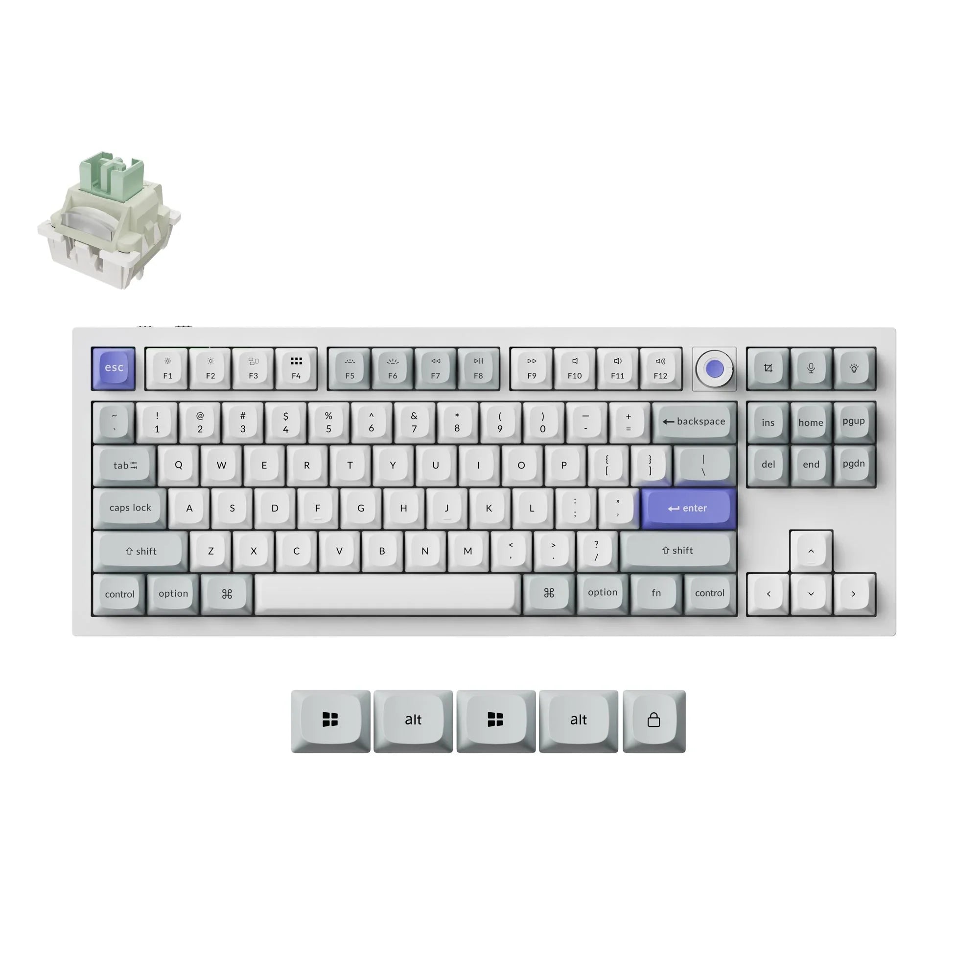 Keychron Q3 HE 8K Swappable RGB Backlight Magnetic Switch Keyboard Knob Version - White
