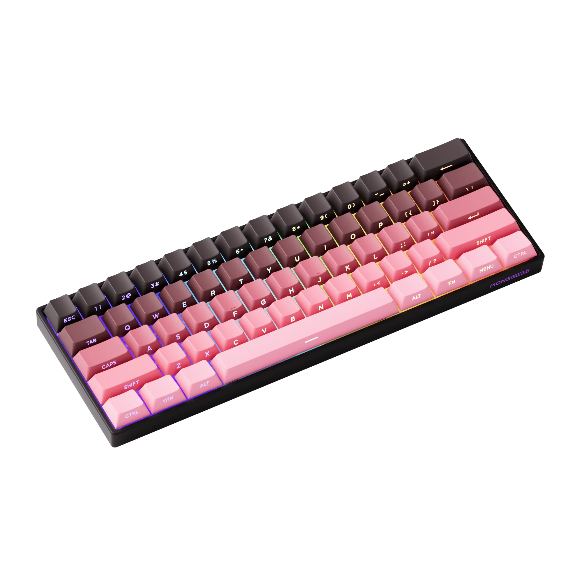 MonsGeek - FUN60 Pro HE Side-Printed Black & Pink Gradient - Wired Magnetic Keyboard