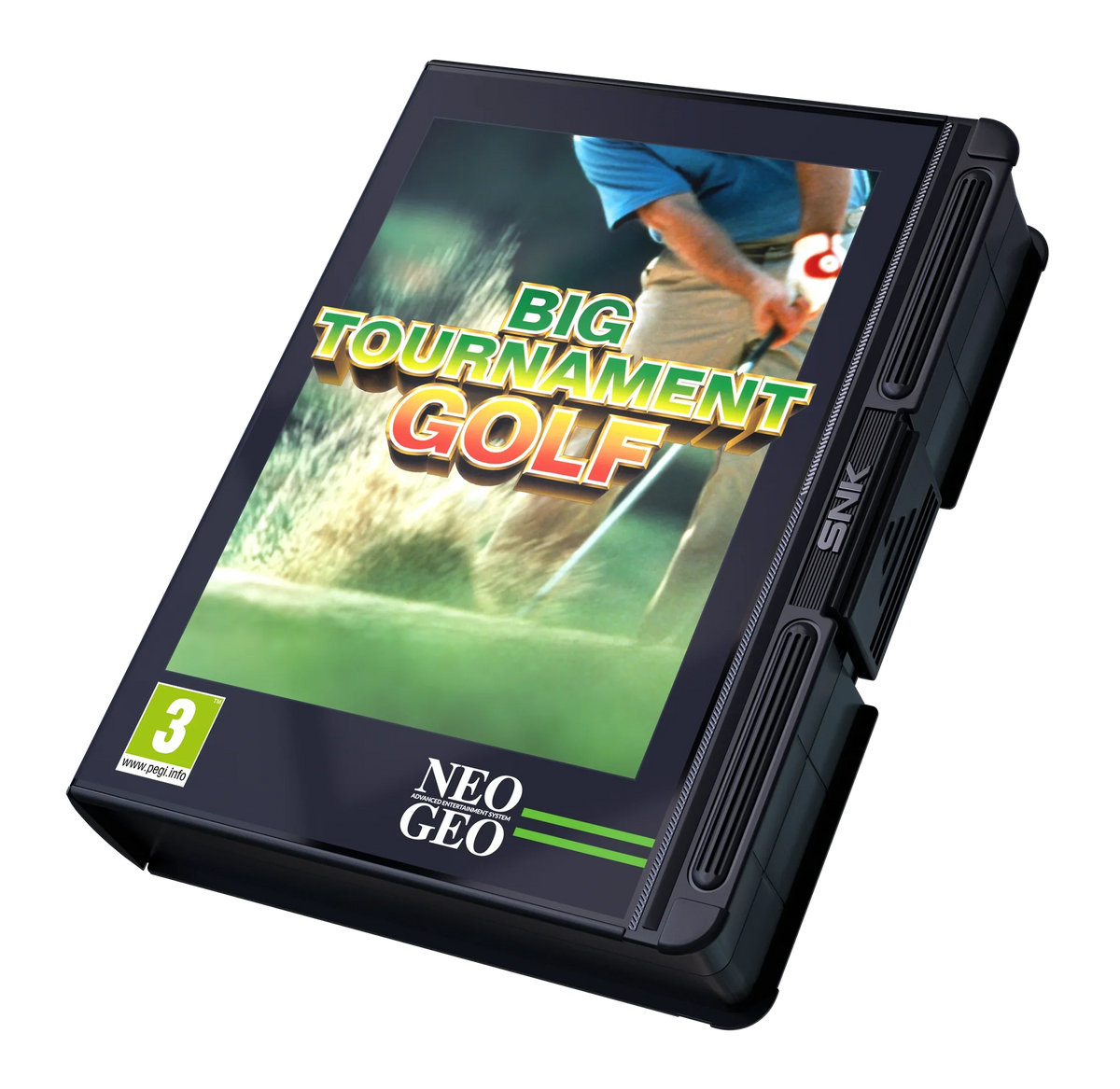 Karta gry Big Tournament Golf dla Neo Geo AES, klasyczna gra golfowa z PEGI 3