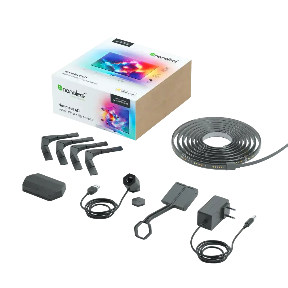 Nanoleaf 4D Screen Mirror + Lightstrip Kit z taśmą LED i akcesoriami do personalizacji biurka