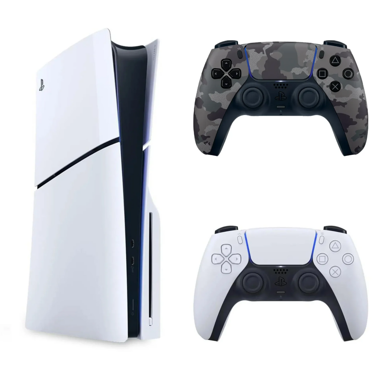 Sony - Console PlayStation 5 Slim + Gamepad DualSense Grey Cammo - Set