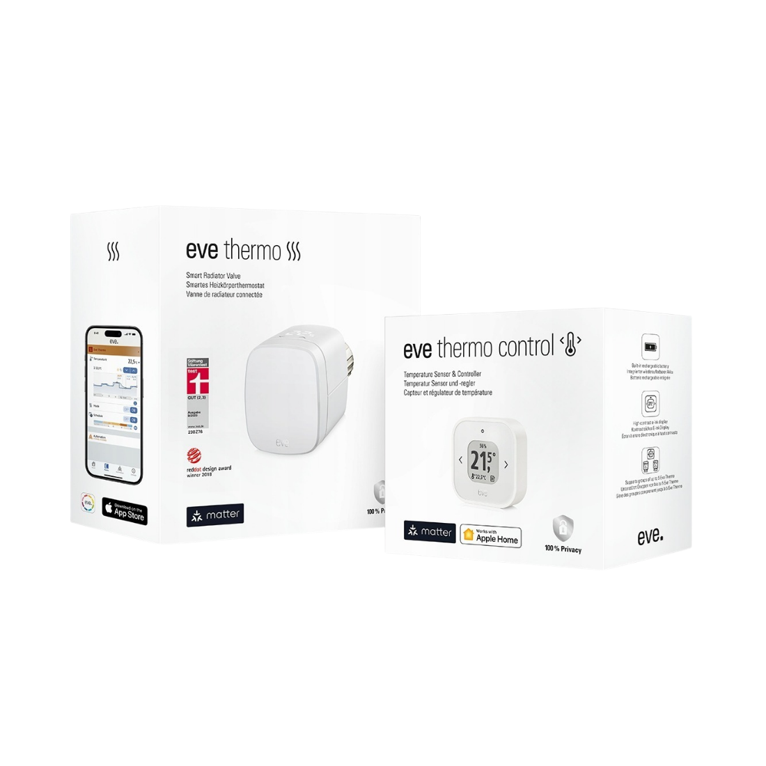 Eve – Thermo Comfort Set Matter – Smart Radiator Valve and Heating Controller Set