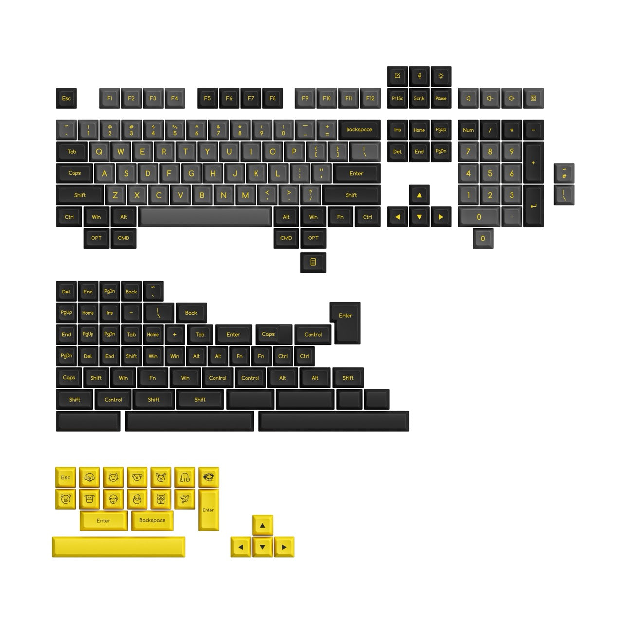 Akko - Black & Gold ABS SAL Keycap Set (195-Key)
