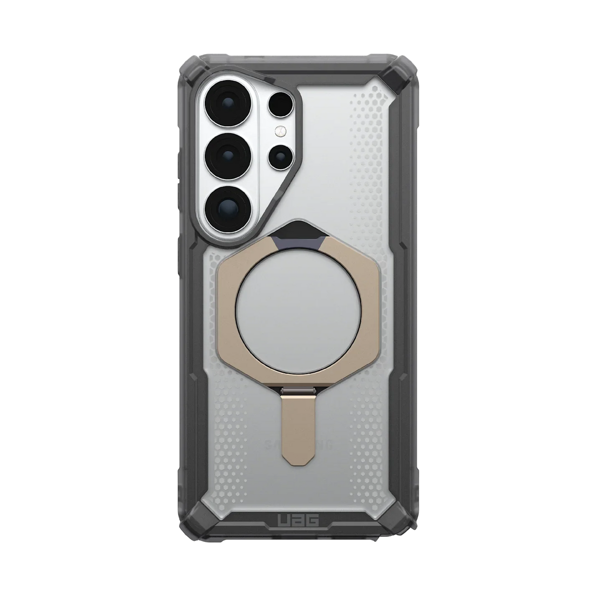 Ochronny etui UAG z magnetycznym uchwytem na telefon, idealne do Home Office i biurka