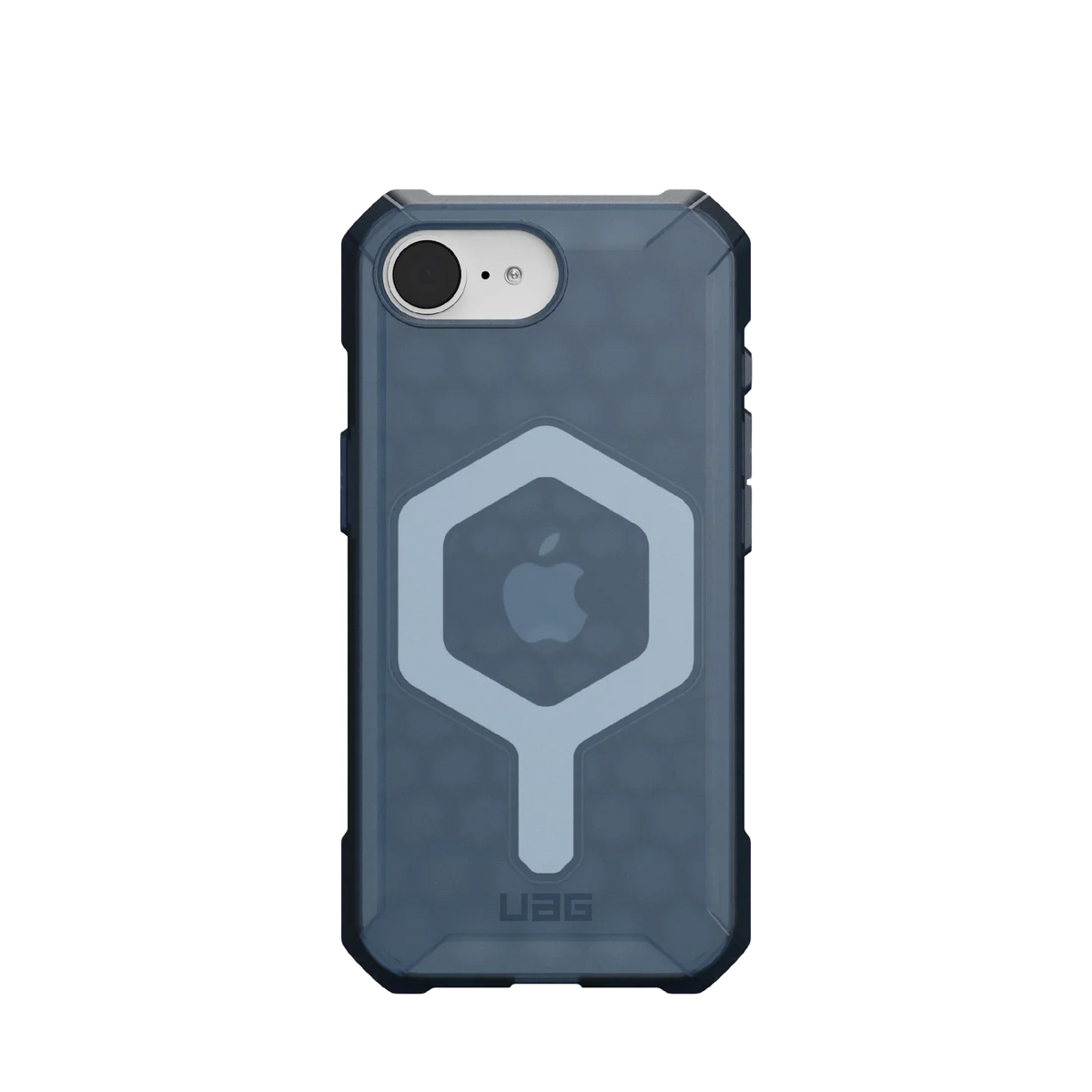 Niebieski etui UAG z magnetycznym uchwytem na iPhone, idealne dla home office i biura