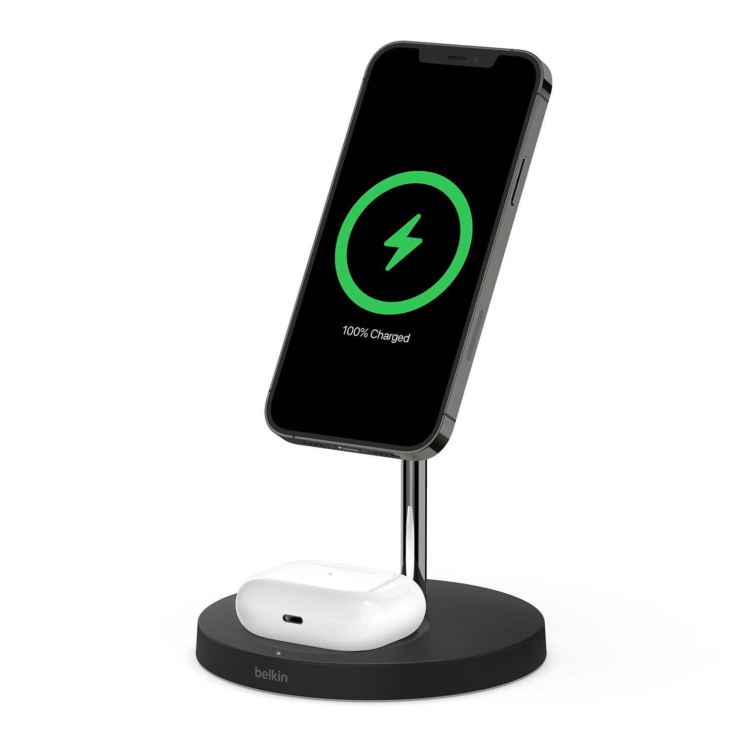 Belkin - BoostCharge Pro 2-in-1 Wireless Charger Stand with Official MagSafe Charging 15W