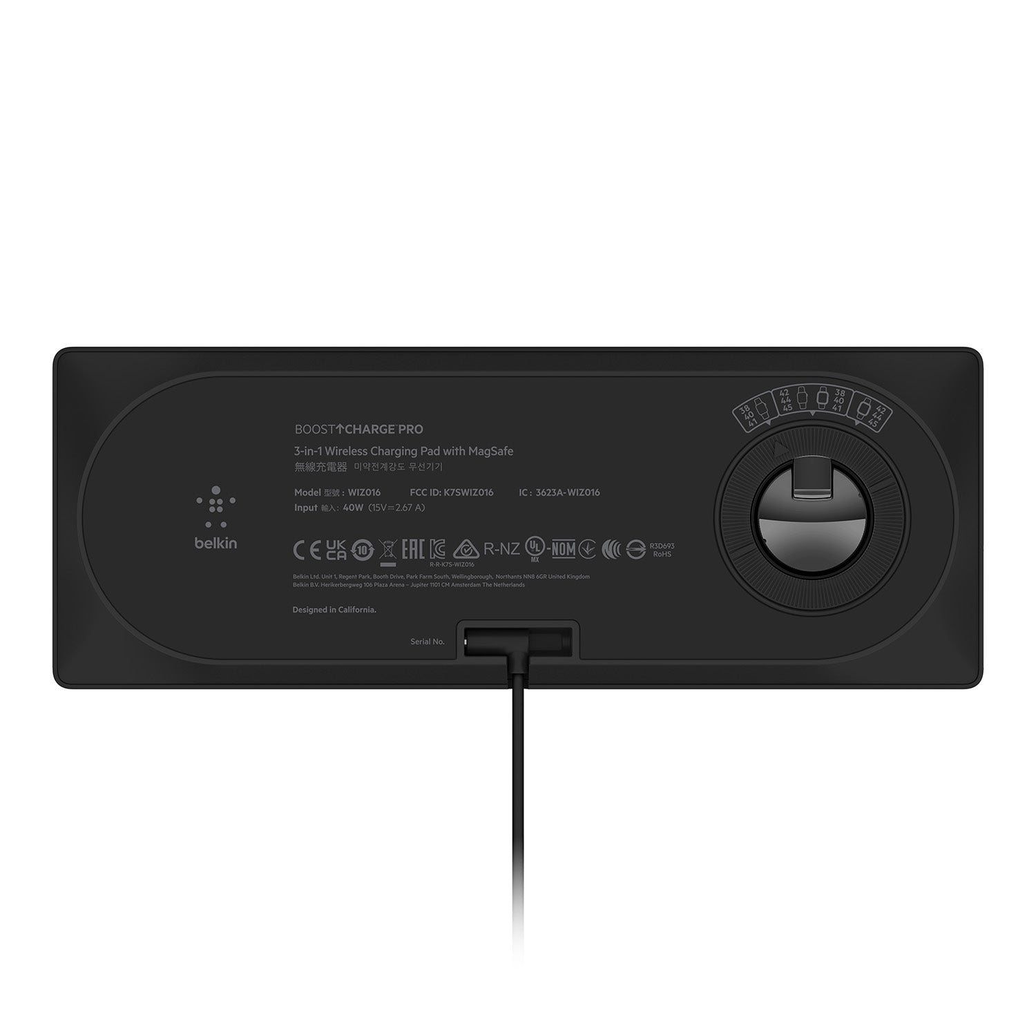 Belkin - BoostCharge Pro 3-in-1 Wireless Charging Pad with Official MagSafe Charging 15W