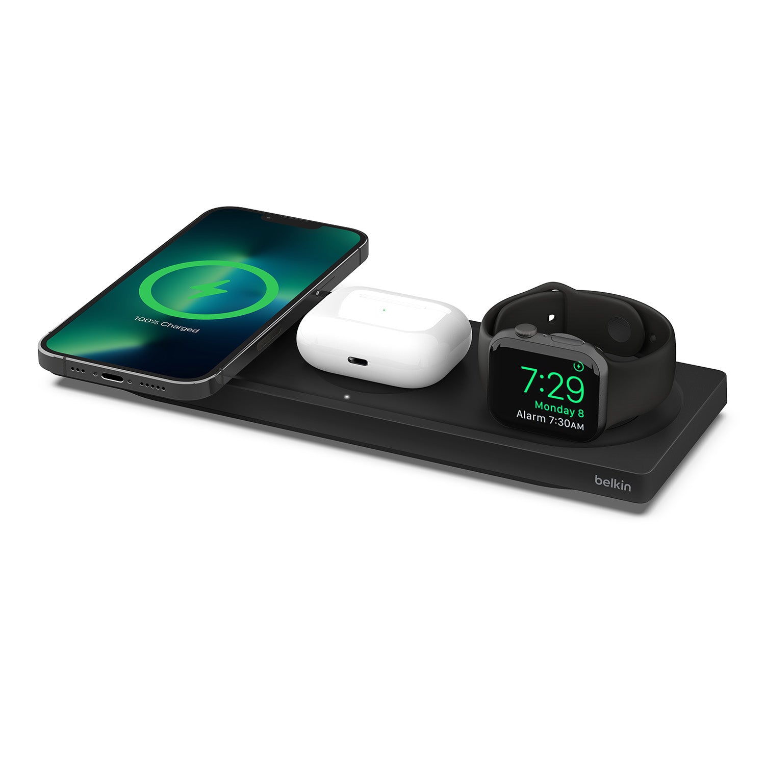 Belkin - BoostCharge Pro 3-in-1 Wireless Charging Pad with Official MagSafe Charging 15W