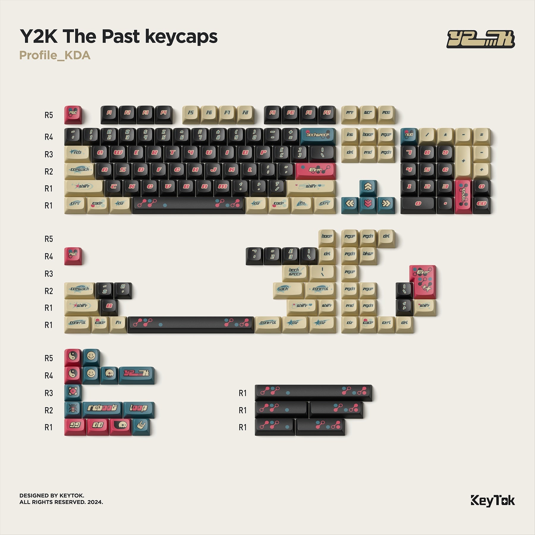 KeyTok - Y2K KDA  Dye-sub PBT Keycaps