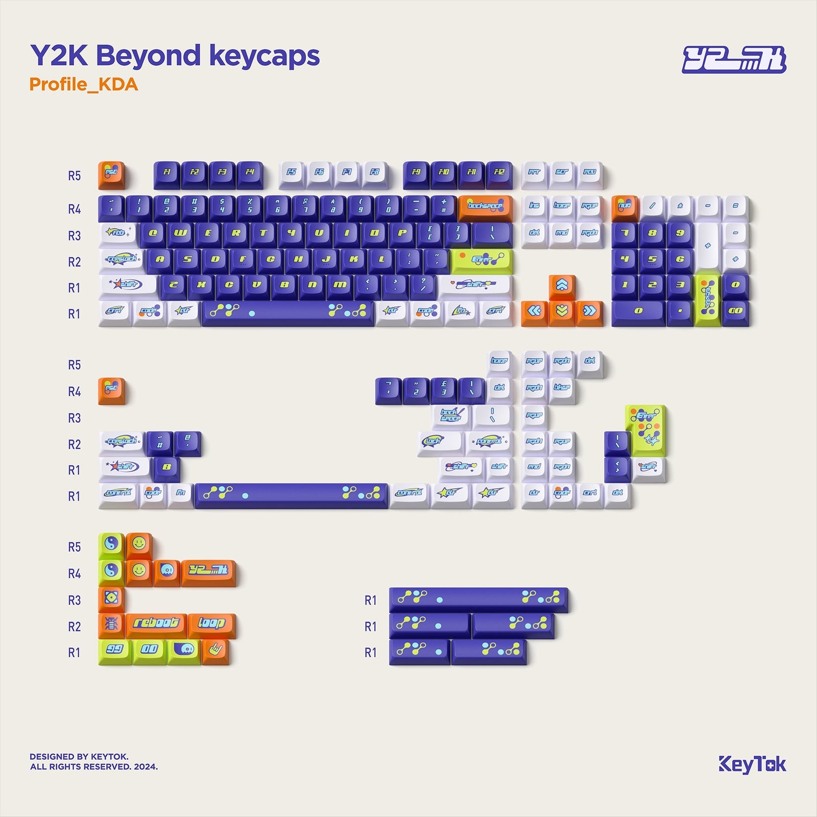 KeyTok - Y2K KDA  Dye-sub PBT Keycaps