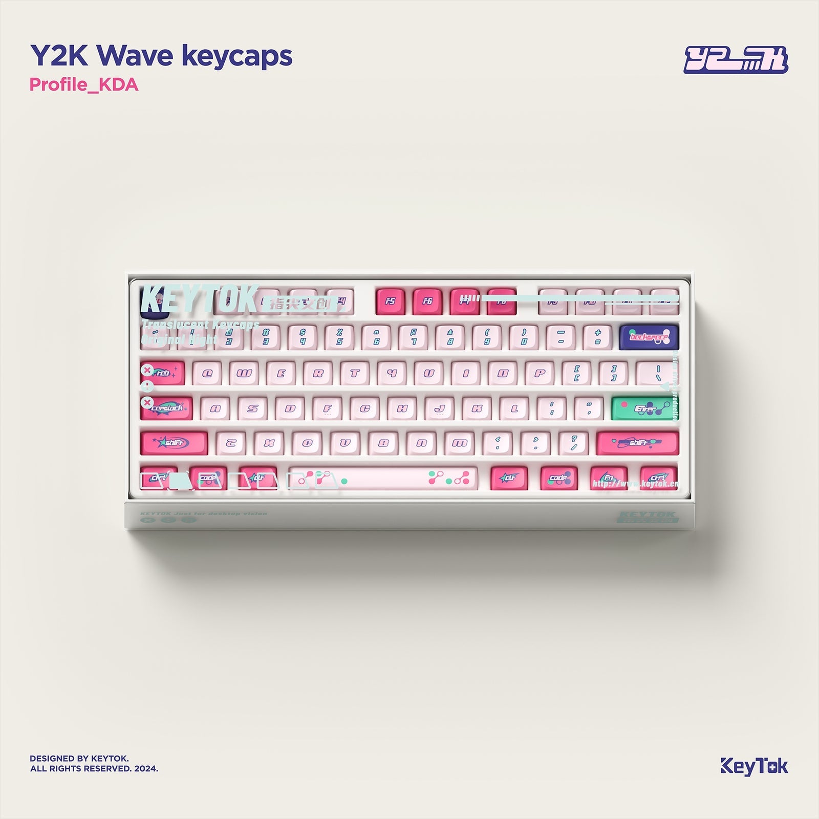 KeyTok - Y2K KDA  Dye-sub PBT Keycaps