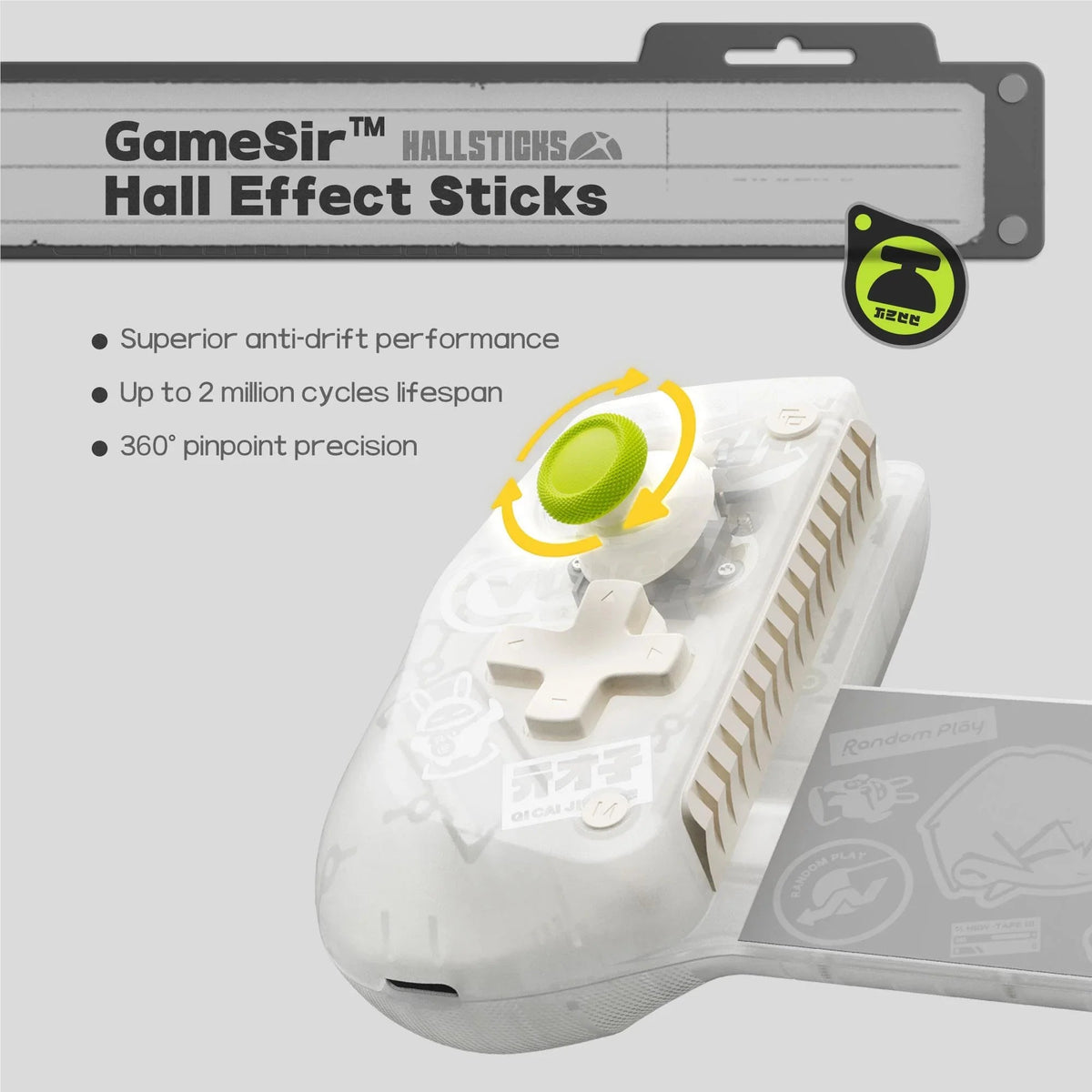 GameSir Hall Effect Sticks – precyzyjne joysticki z antydrift, 2 mln cykli, 360° precyzji dla kontrolerów