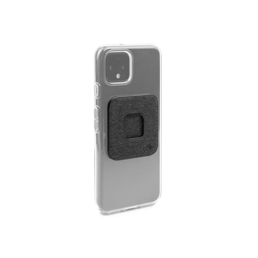 Przezroczyste etui na telefon z czarnym magnetycznym uchwytem, idealne do Home Office i biurka