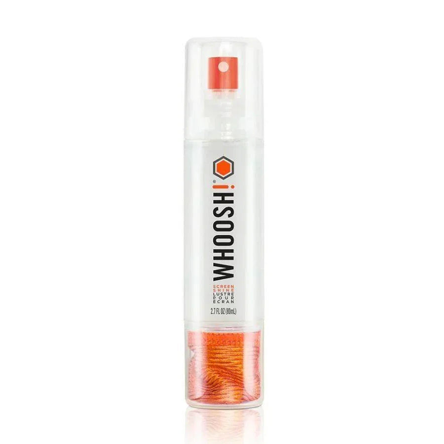 Spray do czyszczenia ekranów WHOOSH! z mikrofibrową ściereczką, idealny do biurka i home office