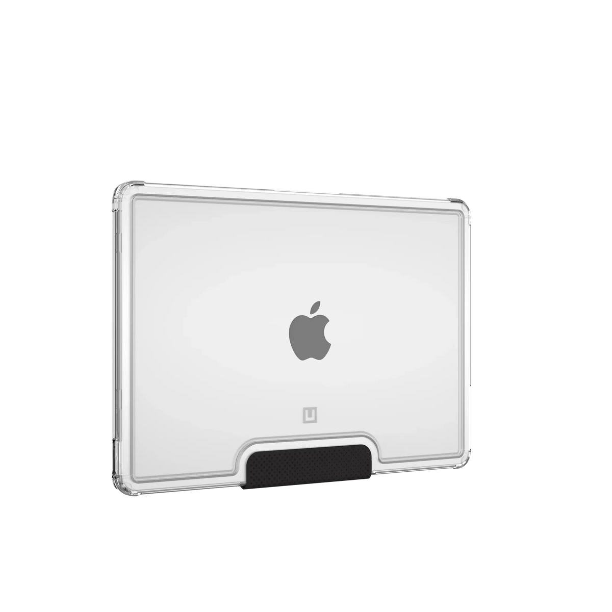 Przezroczyste etui na iPad z czarnym uchwytem, idealne do Home Office i desk setupu