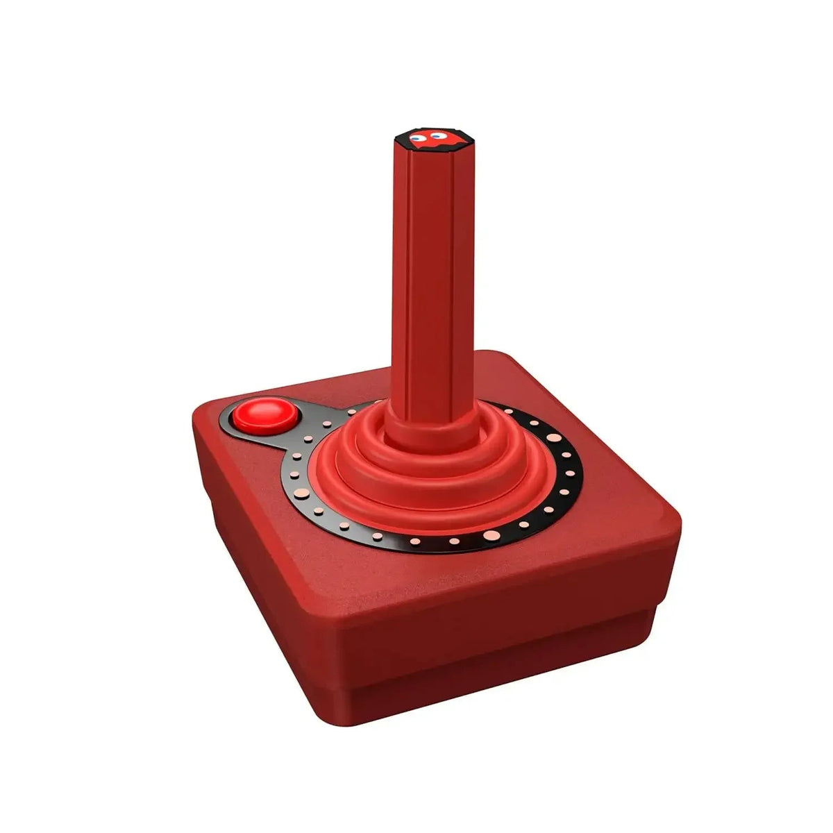 Czerwony joystick retro z przyciskiem, akcesoria do biurka i home office