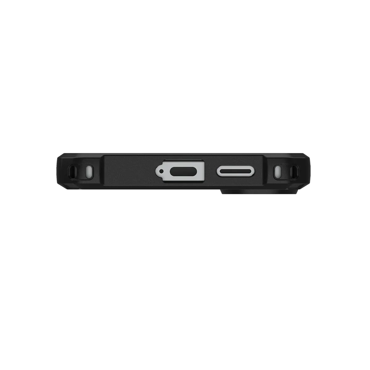 Czarny stojak z portami USB-C i microUSB do ładowania urządzeń w Home Office